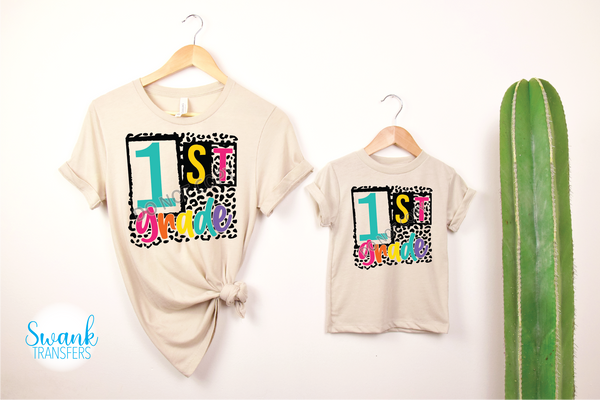 Colorful Leopard Teacher / Grades Pre-K - 6th Grade YOUTH & ADULT Full Color DTF (Direct To Film) Transfer