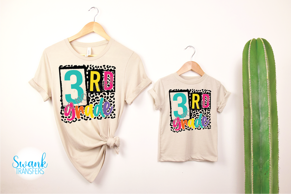 Colorful Leopard Teacher / Grades Pre-K - 6th Grade YOUTH & ADULT Full Color DTF (Direct To Film) Transfer