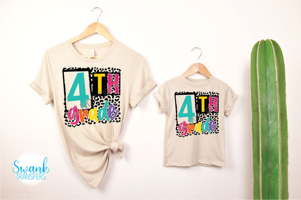 Colorful Leopard Teacher / Grades Pre-K - 6th Grade YOUTH & ADULT Full Color DTF (Direct To Film) Transfer