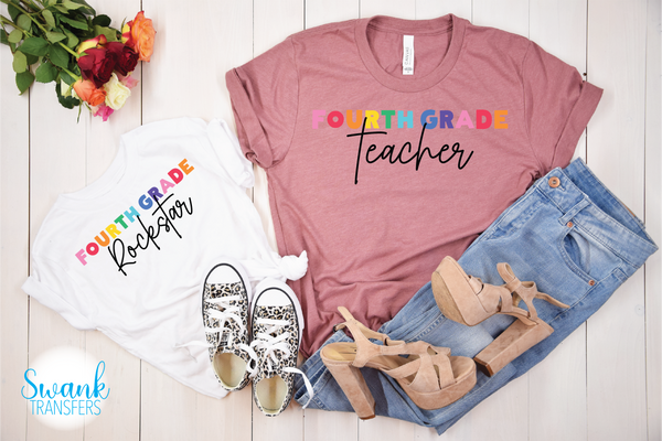 Grade Teacher Preschool - 8th Grades Full Color DTF (Direct To Film) Transfer
