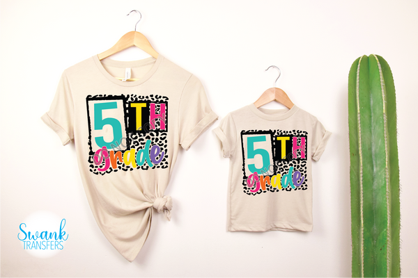 Colorful Leopard Teacher / Grades Pre-K - 6th Grade YOUTH & ADULT Full Color DTF (Direct To Film) Transfer