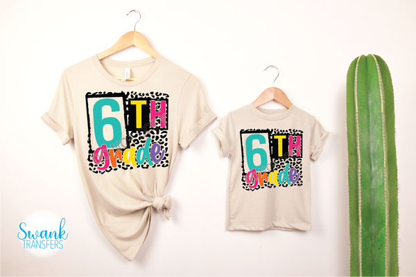 Colorful Leopard Teacher / Grades Pre-K - 6th Grade YOUTH & ADULT Full Color DTF (Direct To Film) Transfer
