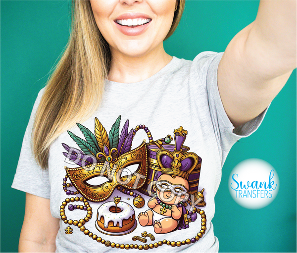 All Things Mardi Gras *SWANK EXCLUSIVE DESIGN* INFANT-ADULT DTF (Direct To Film) Transfer