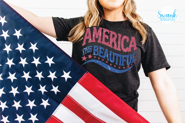 America The Beautiful INFANT-ADULT FULL COLOR DTF (Direct To Film) Transfer