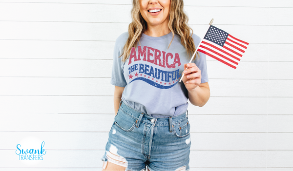America The Beautiful INFANT-ADULT FULL COLOR DTF (Direct To Film) Transfer