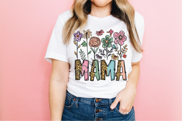 Flowered Mama Doodle DTF (Direct To Film) Transfer