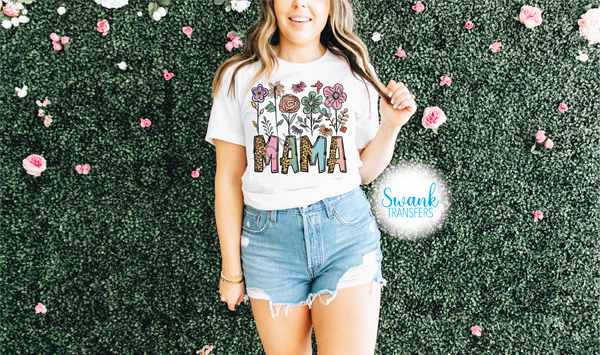 Flowered Mama Doodle DTF (Direct To Film) Transfer