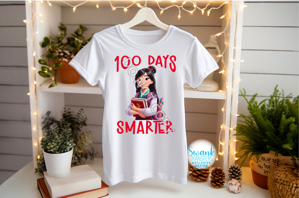 100 Days Smarter Student Royalty INFANT-ADULT Full Color DTF (Direct To Film) Transfer