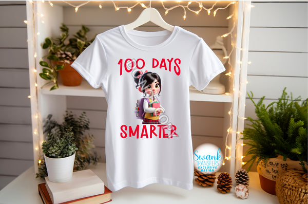 100 Days Smarter Student Royalty INFANT-ADULT Full Color DTF (Direct To Film) Transfer