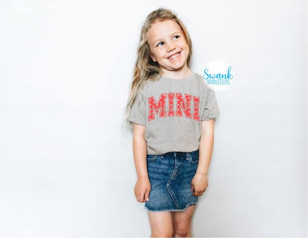 Mama Mini Collegiate Valentines Day INFANT-ADULT Full Color DTF (Direct To Film) Transfer