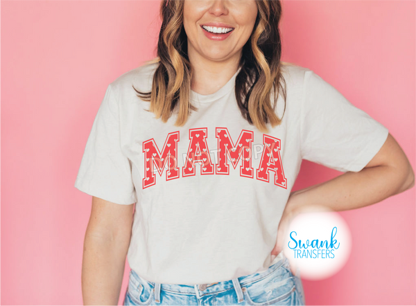 Mama Mini Collegiate Valentines Day INFANT-ADULT Full Color DTF (Direct To Film) Transfer