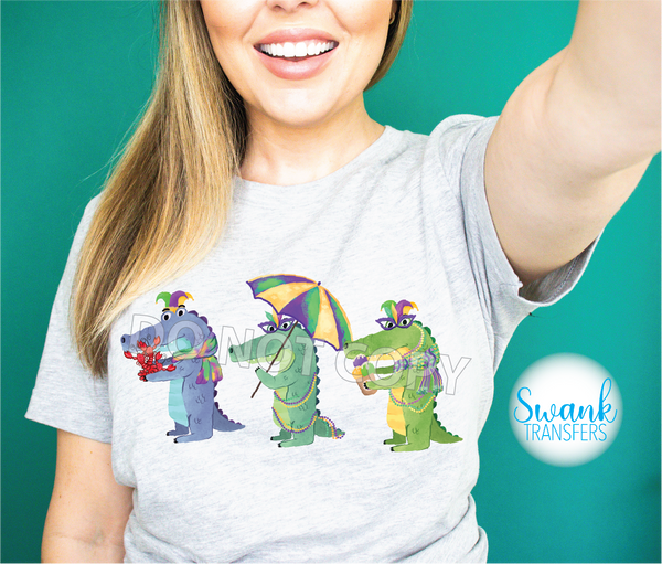 Mardi Gras Gators INFANT-ADULT DTF (Direct To Film) Transfer