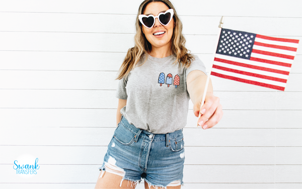 Patriotic Popsicles Full Color INFANT-ADULT DTF (Direct To Film) Transfer