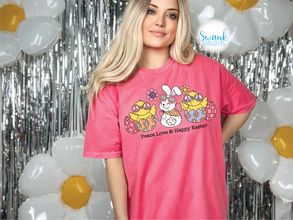 Peace Love & Happy Easter INFANT-ADULT DTF (Direct To Film) Transfer