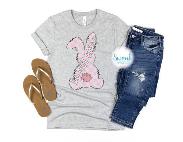 Pink Checkered Bunny INFANT-ADULT DTF (Direct To Film) Transfer