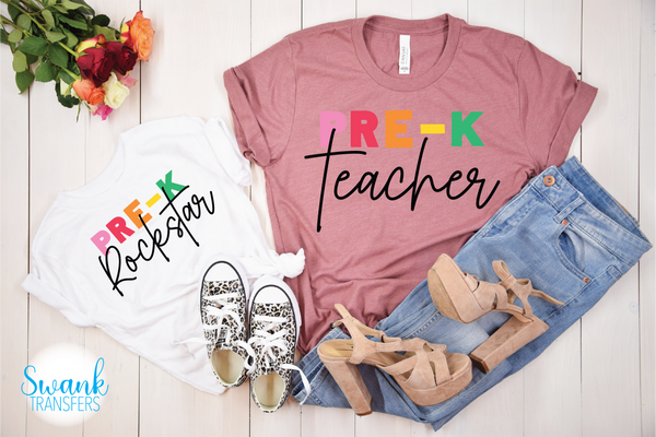 Grade Teacher Preschool - 8th Grades Full Color DTF (Direct To Film) Transfer