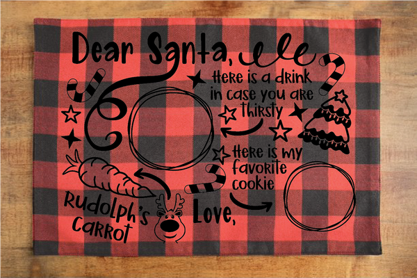 Christmas Placemat (Black Ink) Screen Print Transfer