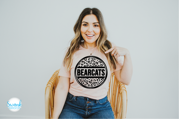 Leopard Circle School Mascot Full Color DTF (Direct To Film) Transfer