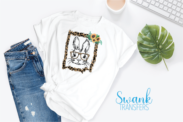 Leopard Sunflower Bunny DTF (Direct To Film) Transfer