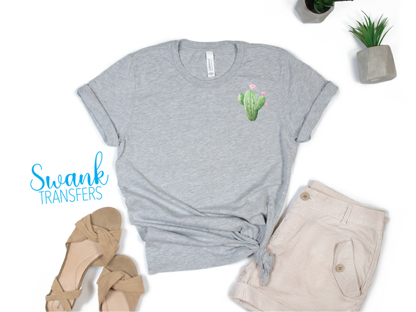 Cactus Left Chest, Koozie, Infant Full Color Screen Print Transfer RTS