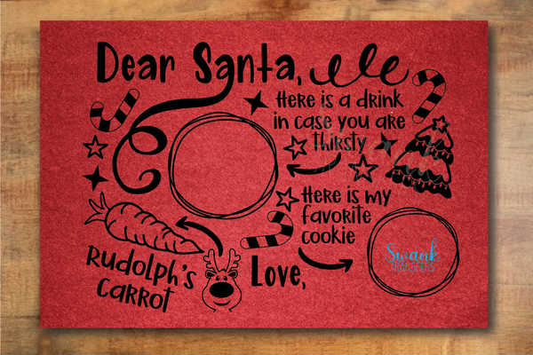 Christmas Placemat (Black Ink) Screen Print Transfer