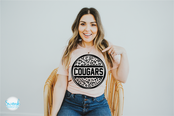Leopard Circle School Mascot Full Color DTF (Direct To Film) Transfer