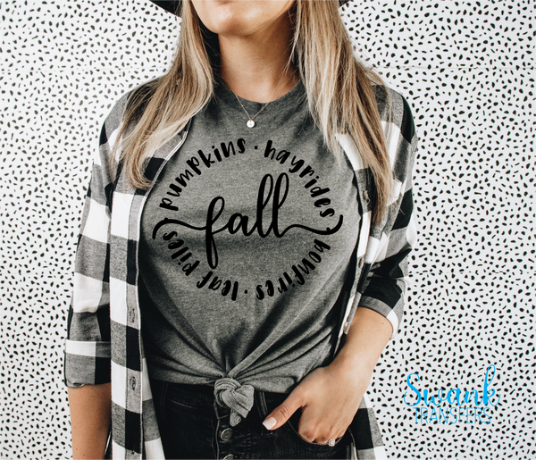 Fall Circle Screen Print Transfer RTS
