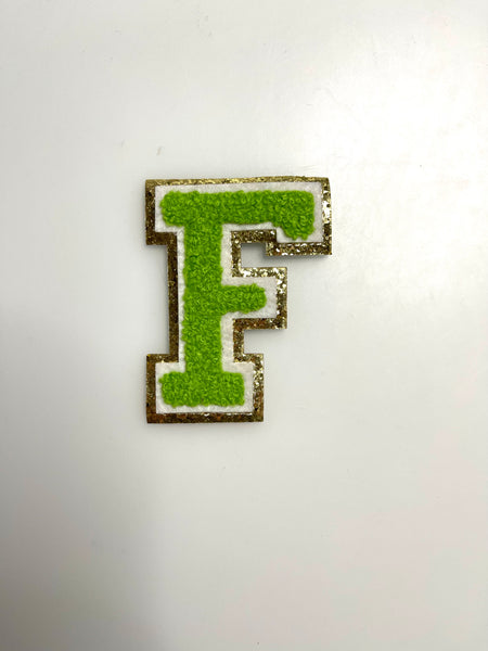 GREEN Chenille Letter Patches - RTS
