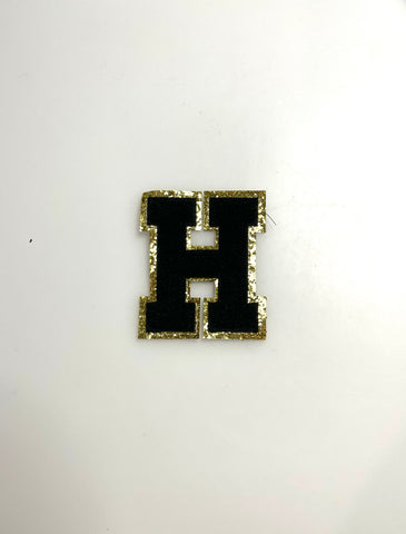 BLACK Chenille Letter Patches - RTS