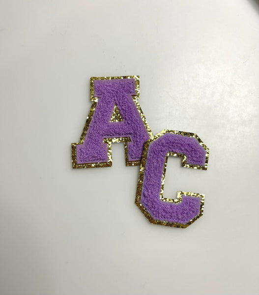 PURPLE Chenille Letter Patches - RTS