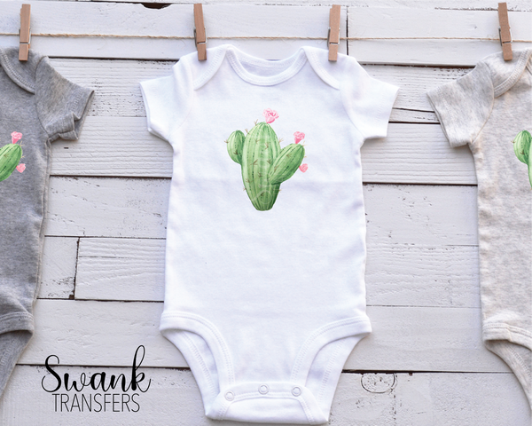 Cactus Left Chest, Koozie, Infant Full Color Screen Print Transfer RTS