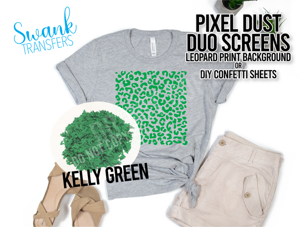 LEOPARD PRINT PIXEL DUST DUO Screen Sheets - DIY Screen Print Confetti / Background RTS