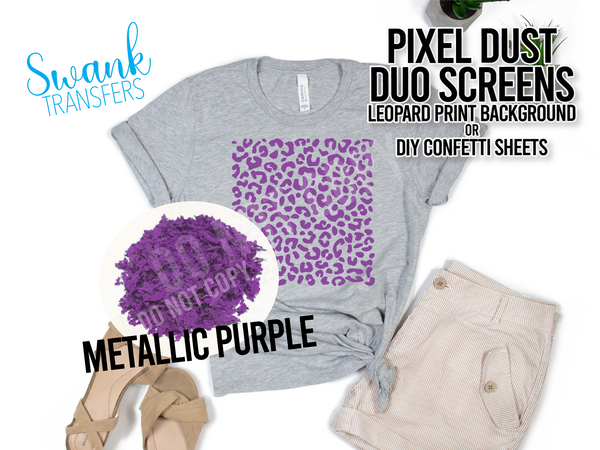 LEOPARD PRINT PIXEL DUST DUO Screen Sheets - DIY Screen Print Confetti / Background RTS