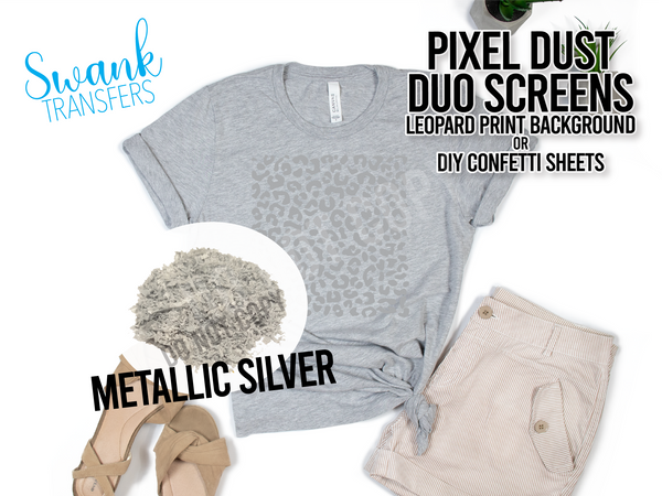 LEOPARD PRINT PIXEL DUST DUO Screen Sheets - DIY Screen Print Confetti / Background RTS