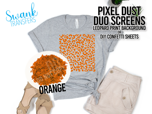 LEOPARD PRINT PIXEL DUST DUO Screen Sheets - DIY Screen Print Confetti / Background RTS