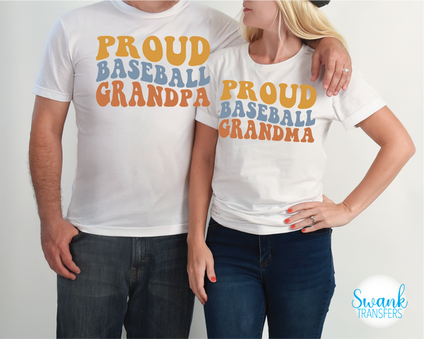 Proud Baseball Grandma / Grandpa Full Color DTF (Direct To Film) Transfer