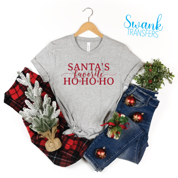 Santa's Favorite Ho Ho Ho Screen Print Transfer RTS