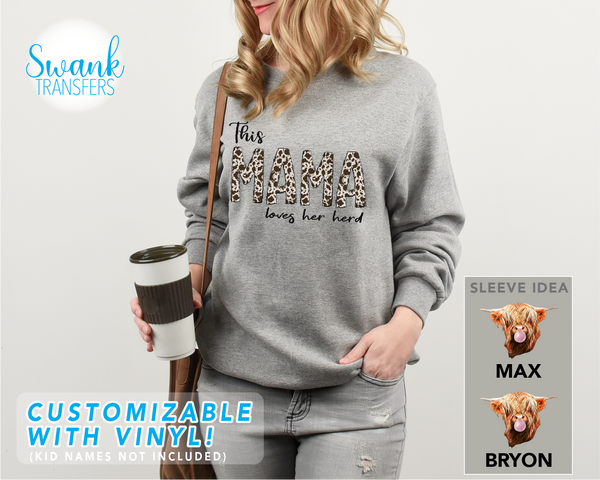 This Mama Loves Her Herd CUSTOMIZABLE Full Color DTF (Direct To Film) Transfer