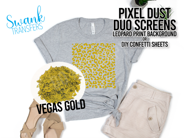 LEOPARD PRINT PIXEL DUST DUO Screen Sheets - DIY Screen Print Confetti / Background RTS