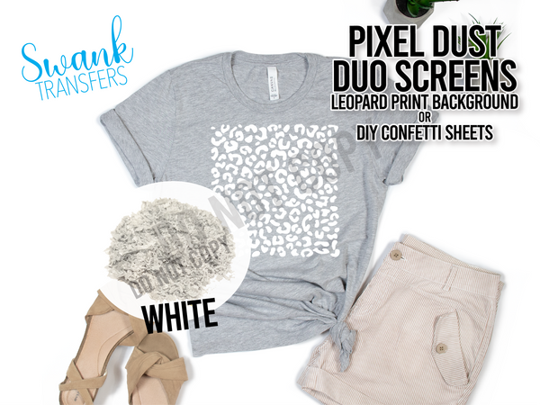LEOPARD PRINT PIXEL DUST DUO Screen Sheets - DIY Screen Print Confetti / Background RTS