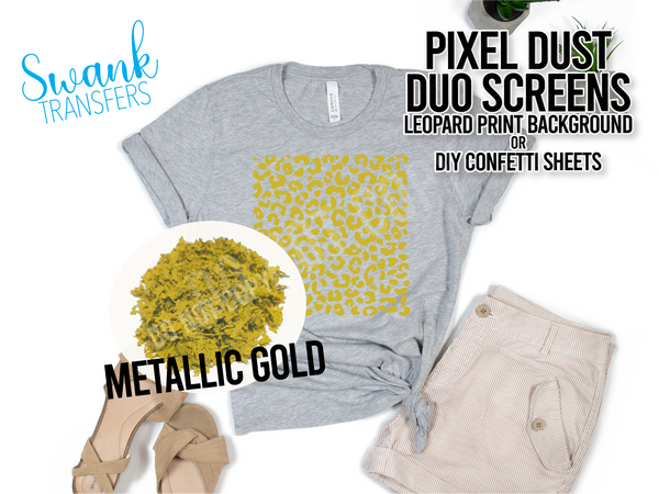 LEOPARD PRINT PIXEL DUST DUO Screen Sheets - DIY Screen Print Confetti / Background RTS
