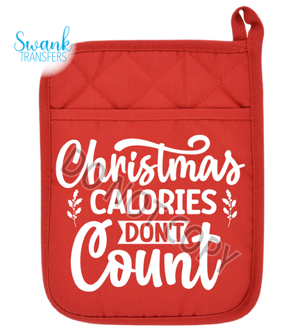 Christmas Calories Don't Count Oven Mitt DTF (Direct To Film) Transfer