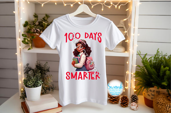 100 Days Smarter Student Royalty INFANT-ADULT Full Color DTF (Direct To Film) Transfer