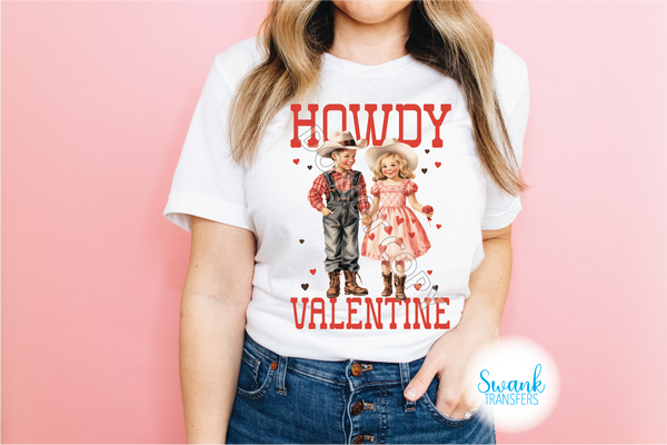 Howdy Valentine INFANT-ADULT Full Color DTF (Direct To Film) Transfer