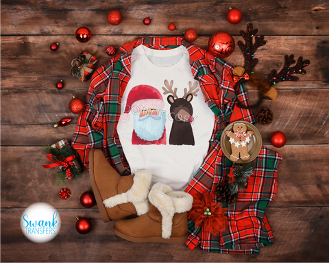 Santa & Rudolph INFANT-ADULT DTF (Direct To Film) Transfer