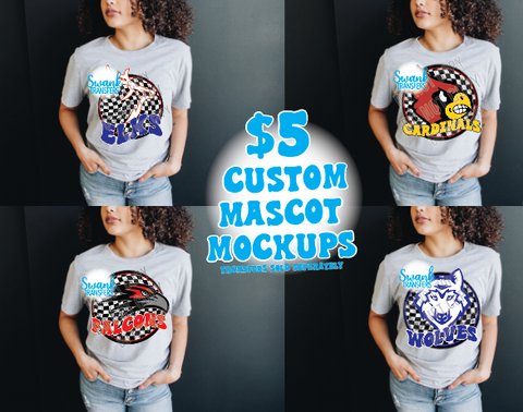 Custom Preppy Checkered School Mascot Mockup