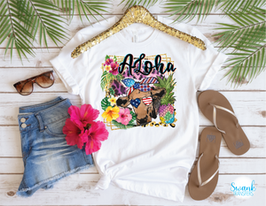 Patriotic Aloha Cow TODDLER-ADULT Full Color DTF (Direct To Film) Transfer