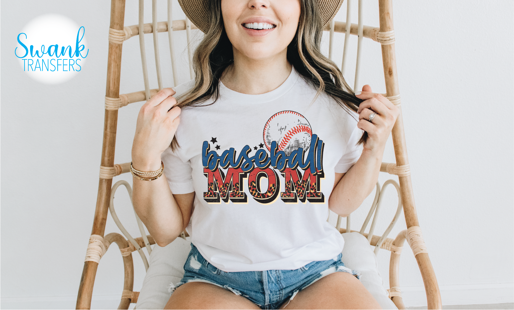 American Baseball Mom Full Color DTF (Direct To Film) Transfer