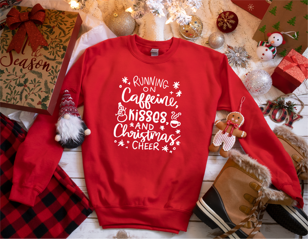 Caffeine, Kisses & Christmas Cheer Screen Print Transfer RTS