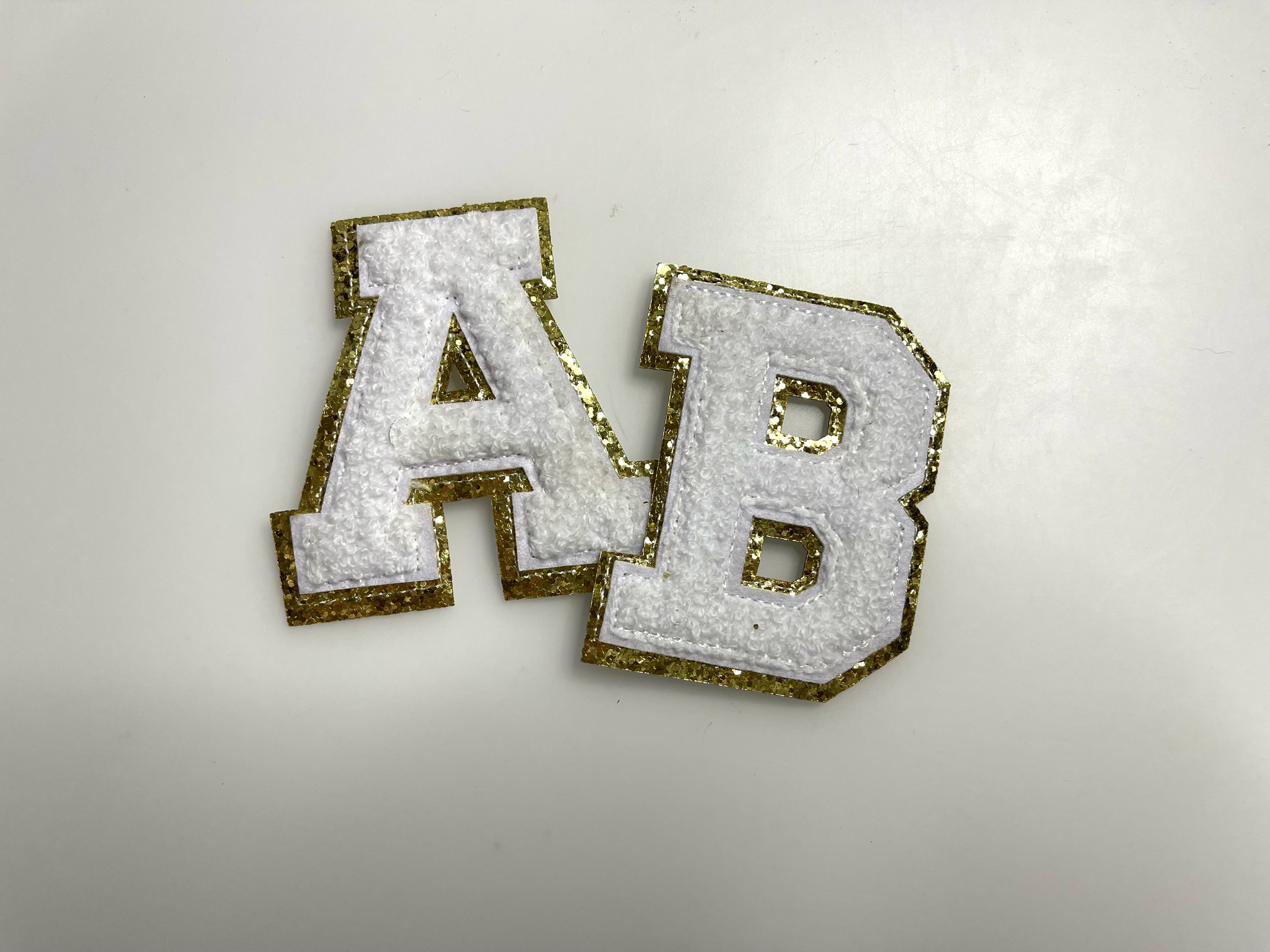 WHITE Chenille Letter Patches - RTS